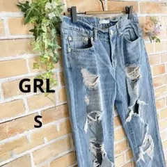 【GRL】✳︎ダメージ✳︎デニム✳︎ジーンズ✳︎ライトブルー✳︎S✳︎W59-61✳︎スキニー