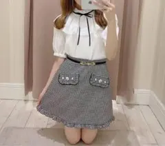 evelyn ポケットパールスカート　ギンガムチェック