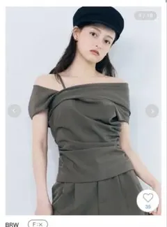 SNIDEL ドレープアシメブラウス BRW ブラウンのサムネイル