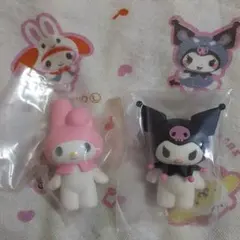 MYMELODY&KUROMIフロッキーフィギュア・マイメロディ&クロミ匿名配送