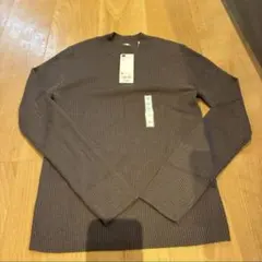 ブラウン リブ編み 長袖ニット Mサイズ