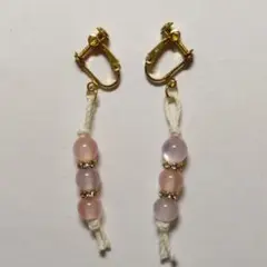 ビーズイヤリング(3連)②