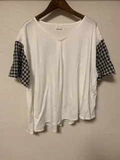 チェック袖Tシャツ/ビュルデサボンのサムネイル