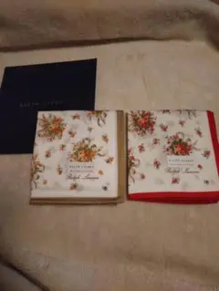 未使用美品　Ralph Lauren 花柄ハンカチ 2枚セット