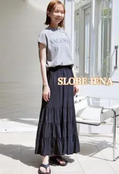 【美品】SLOBE IENA レーヨンクレープティアードスカート　M