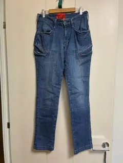 中古　EDWIN＆カインズ　コラボ　ストレッチ　カーゴ　デニム　サイズXSのサムネイル