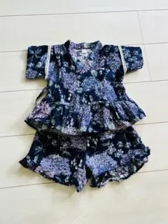 美品　apres les cours 浴衣甚平　90cm はんなり　あじさい