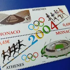 8933 外国切手 モナコ 2004年アテネオリンピック 2V