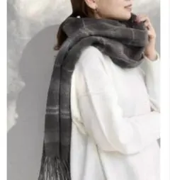 ジャーナルスタンダード　カシミヤストール　グレーチェック