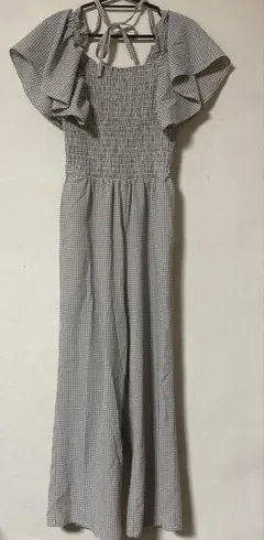 ギンガムチェック ノースリーブ ロングパンツ