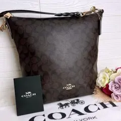 極美品☆COACHコーチ ショルダーバッグ ブラウン レザーゴールド金具