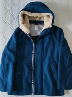 BACK NUMBER ネイビーブルー ボアフード付きジャケット