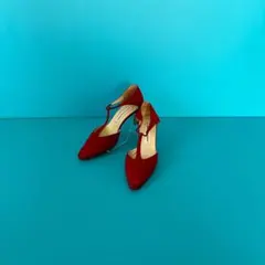Manolo Blahnikマノロブラニク　赤 スエード ハイヒールのサムネイル