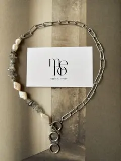 labradorite & diamond pearl necklace