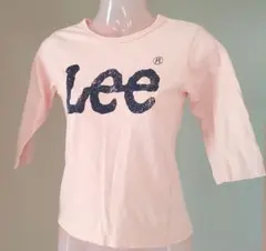 Lee★140cm★7分袖★薄ピンク★男女兼用★Tシャツ★キッズ★ロゴ★