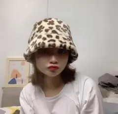 新品未使用ヒョウ柄バケットハット ボア素材3点