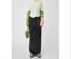 美品　moussy マウジー　ロングタイトスカート　デニム　ダークグレー　2 Mのサムネイル