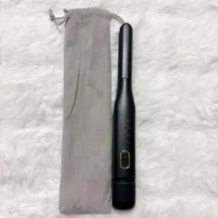 ストレートヘアアイロン USB-C ブラック 収納袋付