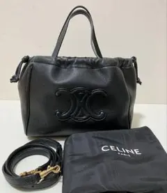 極美品★セリーヌ キュイル トリオンフ スモール カバ バッグ 黒 正規品