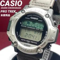 未使用 CASIO PRO TREK QZ 電池交換済 純正革ベルト 腕時計