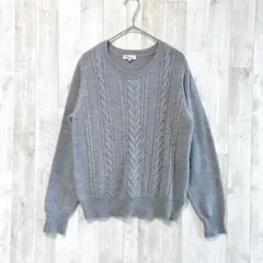アースミュージックアンドエコロジー　ニット　セーター　ケーブル編み　M グレー