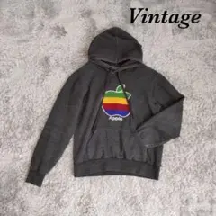 ヴィンテージ プルオーバー パーカー 長袖 スウェット 刺繍 アップル 裏起毛