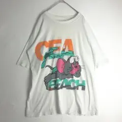 3179　Tom and Jerry トムジェリ　Tシャツ　ビッグプリント　白