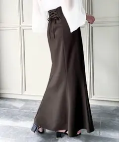 JUNOAH　ハイウエストレースアップ　マーメイドスカート