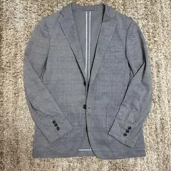 UNIQLO テーラードジャケット グレー チェック柄 Mサイズのサムネイル