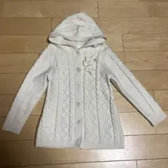 mezzo piano フード付きカーディガン M ホワイト