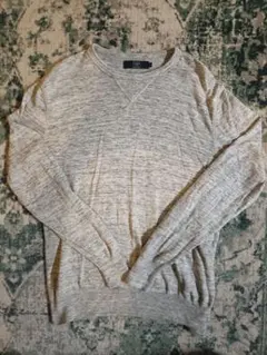 J.CREW ジェイクルー 前Vステッチ コットンニットセーター 杢グレー