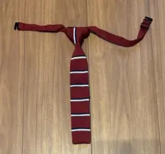 COMME CA ISM コムサイズム ネクタイ ワンタッチネクタイ赤 ボーダー