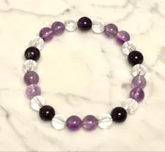 【新品・未使用】水晶＆アメジストブレスレット