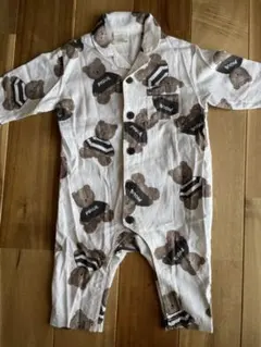 ジェラートピケ クマ柄ロンパース・カバーオール パジャマ 70-80