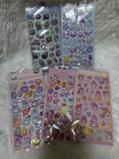 【即日発送】5点セット　ぷくぷくシール　立体シール　ウォーターシール　ボンボン①