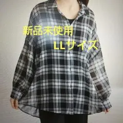 しまむら　mumu　新品未使用　チェックシアーシャツのサムネイル