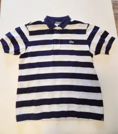 LACOSTE ボーダー 半袖 ポロシャツ サイズxs紺、白　　値下げ不可