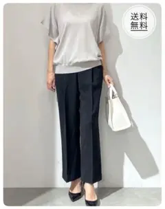 【美品】オペークドットクリップ フリルスリーブニットM