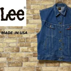 Lee　リー　USA製　デニムジャケット　ベスト　Gジャン　古着女子　L
