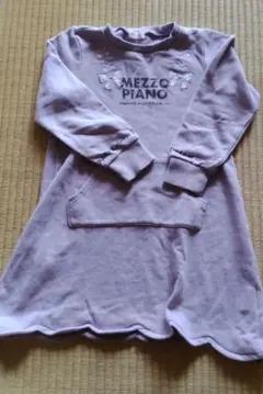 mezzo piano 薄紫 長袖ワンピース 帽子付き