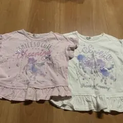 女の子 Tシャツ 100.110サイズ セット売り 肩フリル ペガサス
