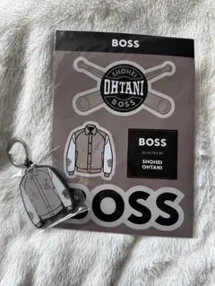 【新品未使用】 大谷翔平選手×BOSS 記念 キーホルダー ステッカー
