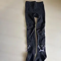 グレー 花柄リボン スパッツ