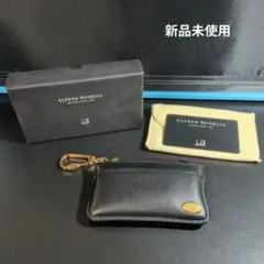 【未使用】ダンヒルdunhillジッパー付レザー黒コインケース外箱&保証カード付