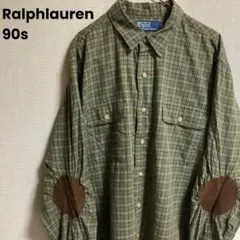 90s POLO by Ralphlauren チェックシャツ エルボーパッチ