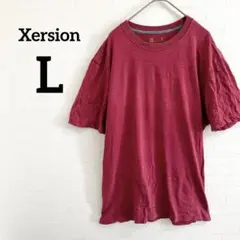Xersion【L】バーガンディ 半袖 Tシャツ