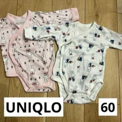 ユニクロベビー　長袖　ロンパース　2枚セット　60