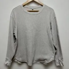 UNIQLO グレー ワッフル生地 長袖 Lサイズ