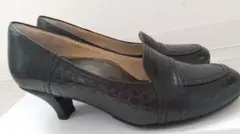 aravon 黒レザー　パンプス 中ヒールのサムネイル