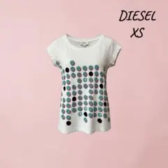 DIESEL ディーゼル 半袖Tシャツ ドット ロゴ XS ホワイト